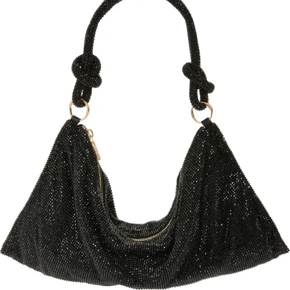 CULT GAIA Mini Hera Rhinestone Shoulder Bag - BLACK